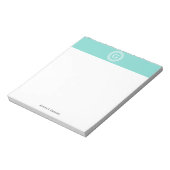 Bloc-note Robin Oeuf Wht Grille Grecque Cadre Rnd Initial Mo (Tourné)