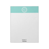 Bloc-note Robin Oeuf Wht Grille Grecque Cadre Rnd Initial Mo (Tourné)