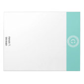 Bloc-note Robin Oeuf Wht Grille Grecque Cadre Rnd Initial Mo (Devant)