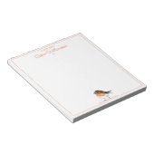 Bloc-note Robin Orange mignon - Simple Élégant (Incliné)