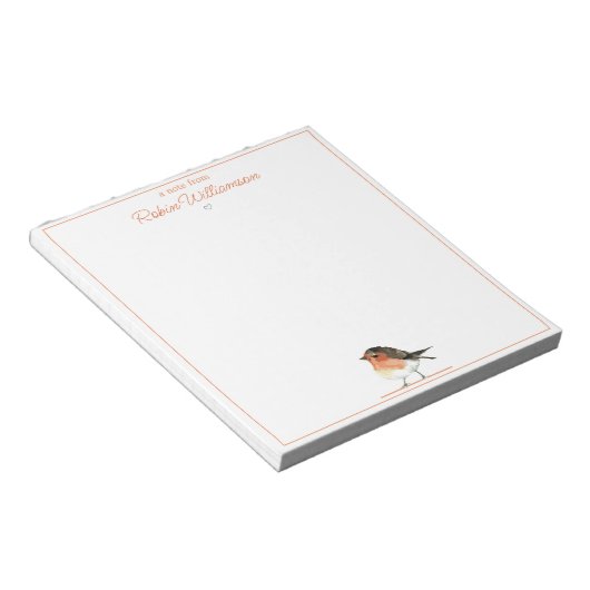 Bloc-note Robin Orange mignon - Simple Élégant (Incliné)