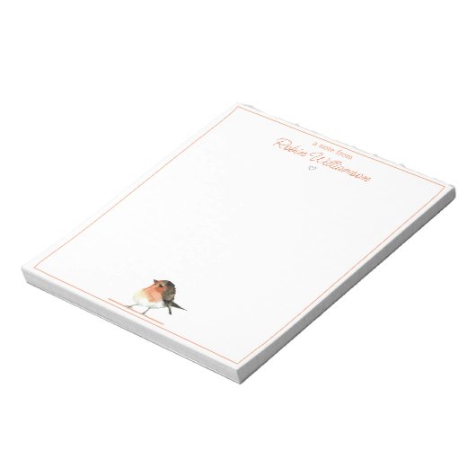 Bloc-note Robin Orange mignon - Simple Élégant (Tourné)