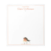 Bloc-note Robin Orange mignon - Simple Élégant (Devant)
