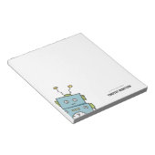 Bloc-note Robot à main bleue mignonne (Incliné)