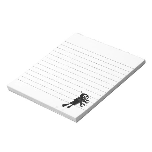 Bloc-note Robot volant noir sur mesure (Tourné)