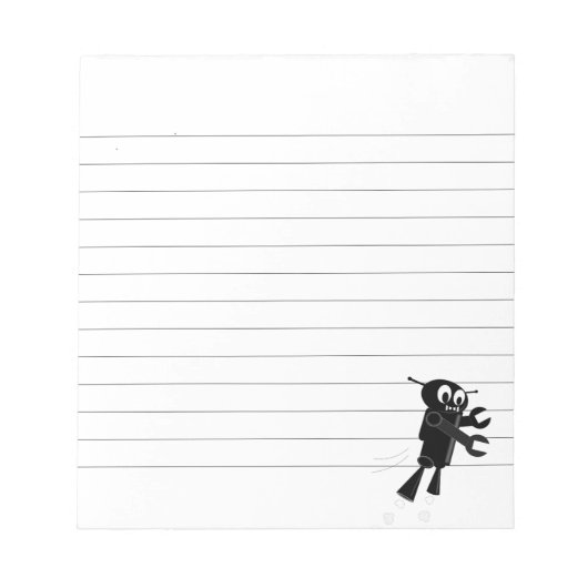Bloc-note Robot volant noir sur mesure (Devant)