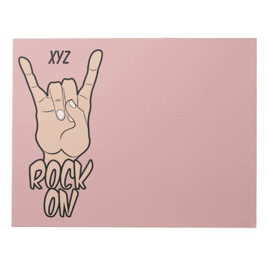 Bloc-note ROCK ON custom color & monopad (Devant)
