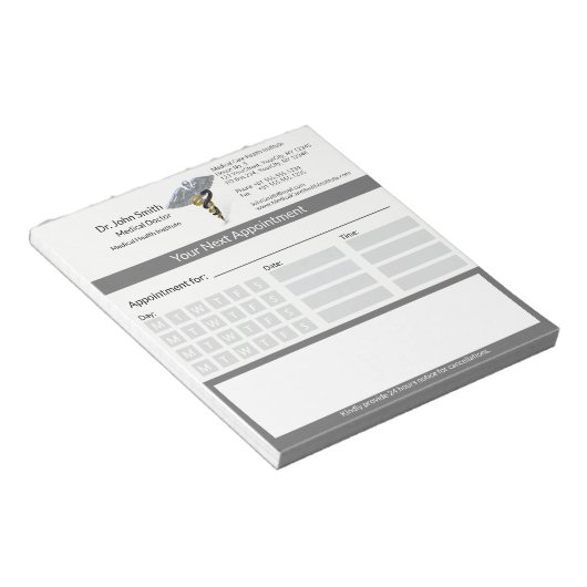 Bloc-note Rod Médicale Silver Caduceus Black Gold Nomination (Incliné)