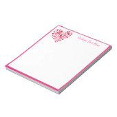 Bloc-note Romantique Coeur rose rouge Décoratif Personnalisé (Tourné)