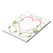 Bloc-note Romantique Coeur rose Vins verts Élégant Mariage (Tourné)