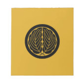 Bloc-note rond avec feuilles de chêne embrassées (Devant)
