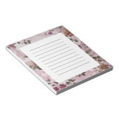 Bloc-note Rose Ancienne Aquarelle Florale Simple  (Incliné)