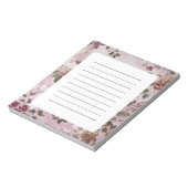 Bloc-note Rose Ancienne Aquarelle Florale Simple  (Tourné)