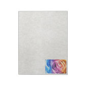 Bloc-note Rose arc-en-ciel aquarelle (Tourné)