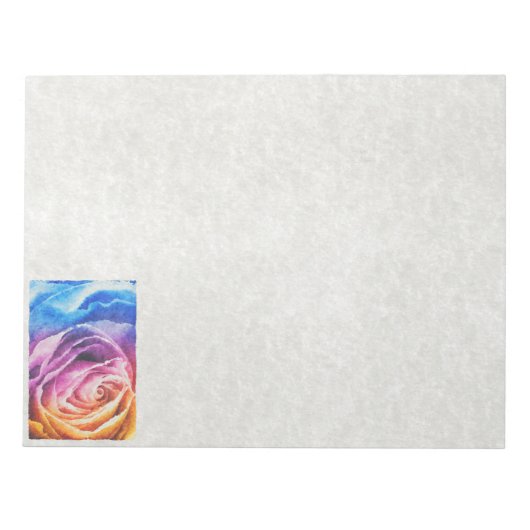 Bloc-note Rose arc-en-ciel aquarelle (Devant)