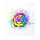 Bloc-note Rose arc-en-ciel coloré (Devant)