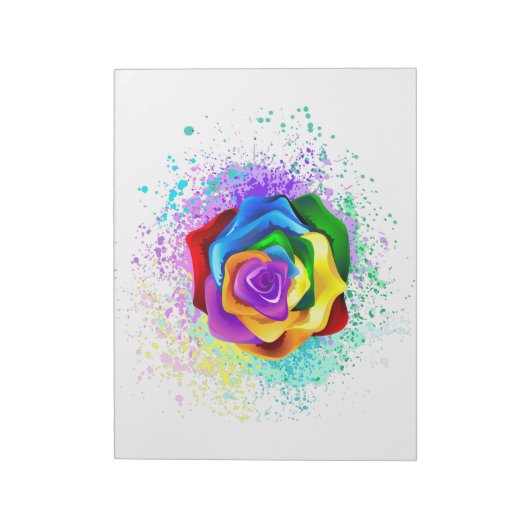 Bloc-note Rose arc-en-ciel coloré (Tourné)