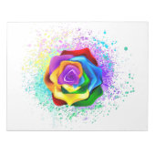Bloc-note Rose arc-en-ciel coloré (Devant)