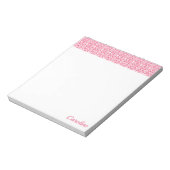 Bloc-note Rose avec Motif de dentelle Crochet blanc (Tourné)