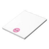 Bloc-note Rose & Blanc Simple Monogramme Classique tendance (Tourné)