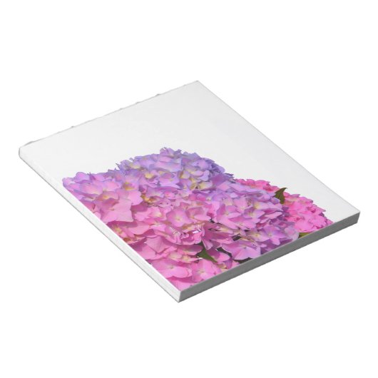 Bloc-note Rose Blue Hydrangeas élégantes fleurs rose violet (Incliné)
