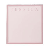 Bloc-note Rose Blush | Votre nom (Devant)