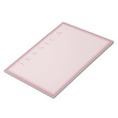 Bloc-note Rose Blush | Votre Nom (Incliné)