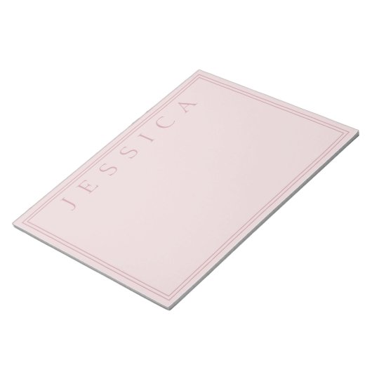 Bloc-note Rose Blush | Votre Nom (Incliné)