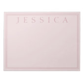 Bloc-note Rose Blush | Votre Nom (Devant)