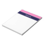 Bloc-note Rose Chaud #2 Points Blancs Navys Bleu Monogramme  (Tourné)