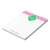 Bloc-note Rose chaud avec marocain #5 Emerald 3 Monogramme i (Tourné)