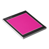 Bloc-note Rose Chaude & Moderne Élégant Noir (Incliné)