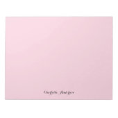 Bloc-note Rose clair monogramme | Minimaliste moderne Femini (Devant)