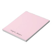 Bloc-note Rose clair monogramme | Minimaliste moderne Femini (Tourné)