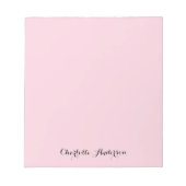 Bloc-note Rose clair monogramme | Minimaliste moderne Femini (Devant)