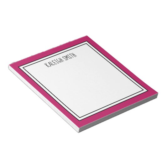 Bloc-note Rose Clair Personnalisable Blanc Couleur Modifiabl (Incliné)