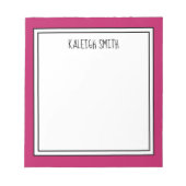 Bloc-note Rose Clair Personnalisable Blanc Couleur Modifiabl (Devant)