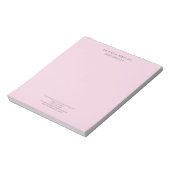 Bloc-note Rose Clair Simple Attrayant Élégant Entreprise (Tourné)