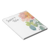 Bloc-note Rose Corail Floral Boho sur Fond Blanc (Incliné)