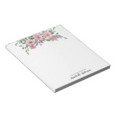 Bloc-note Rose d'aquarelle moderne Elégant rose Floral Bouqu (Incliné)