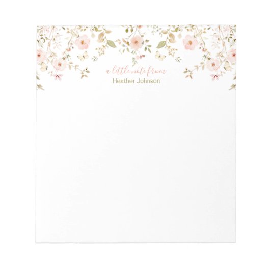 Bloc-note Rose de campagne personnalisée (Devant)
