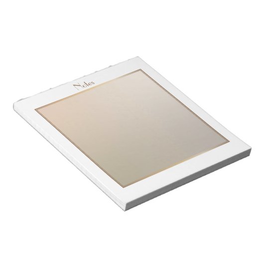 Bloc-note Rose élégant moderne avec bordure dorée (Incliné)