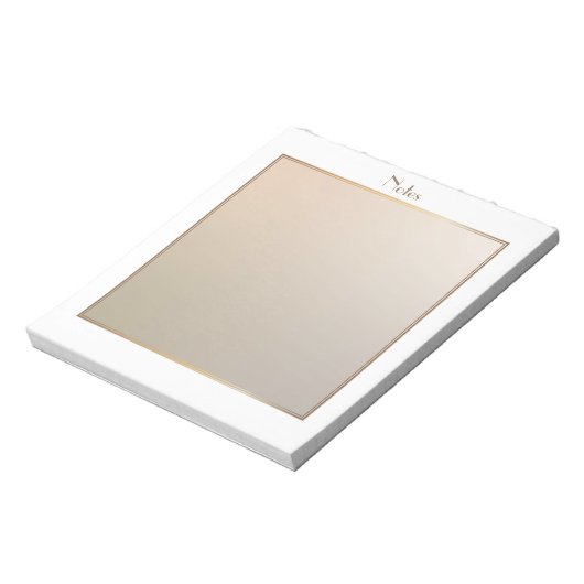 Bloc-note Rose élégant moderne avec bordure dorée (Tourné)