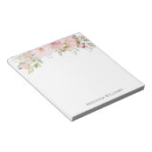 Bloc-note Rose Fleur d'Eau Rose Pâle Élégante Monogrammée (Incliné)