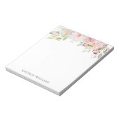 Bloc-note Rose Fleur d'Eau Rose Pâle Élégante Monogrammée (Tourné)