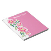 Bloc-note Rose fleurs enseignants bureau aquarelle (Incliné)