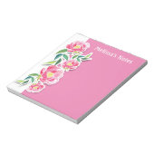 Bloc-note Rose fleurs enseignants bureau aquarelle (Tourné)