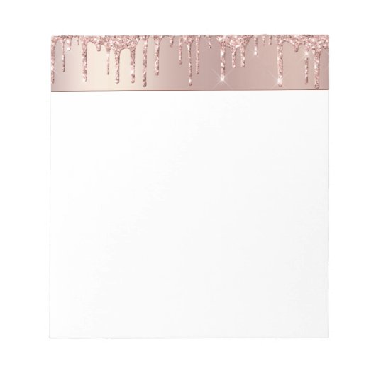 Bloc-note Rose Gold Blush Glitter Sparkle Drips Chic (Devant)