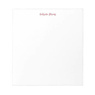 Bloc-note Rose Gold Élégant Calligraphie Nom Blanc