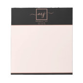 Bloc-note Rose Gold Élégant sur Noir (Devant)